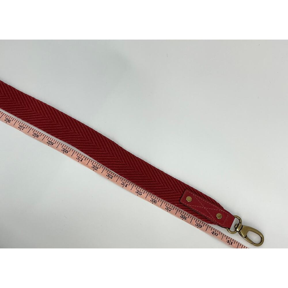 Fossil Y2K Red Leather Satchel Crossbody Bag Brass Hardware - Picture 15 of 15